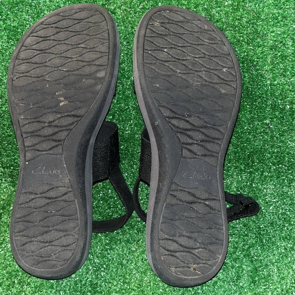 CLARKS ARLA JACORY Women's 10 Sandals Stretch Straps Black Cloud Steppers - Picture 3 of 4